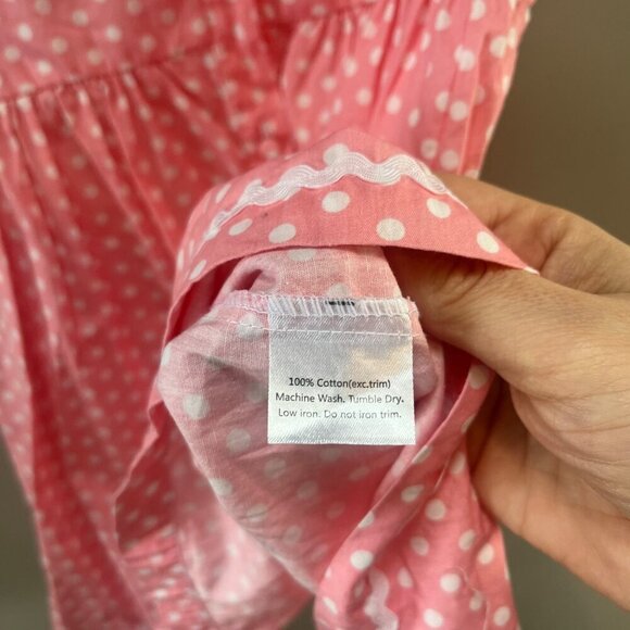 Lil Cactus Pink and White‎ Polka Dot Hen and Chick Dress- Size 4T - Picture 6 of 6